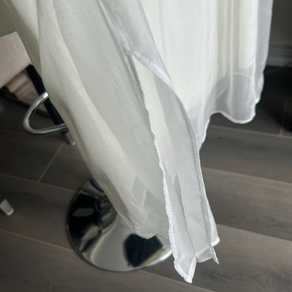 Bailey Silk Overlay Stretch Skirt Off White Coastal Women size SP - Picture 6 of 11